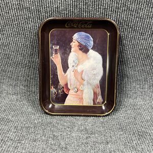 VTG COCA-COLA 1925 Metal Serving Tray Flapper Girl Holding Coke Glass Collective